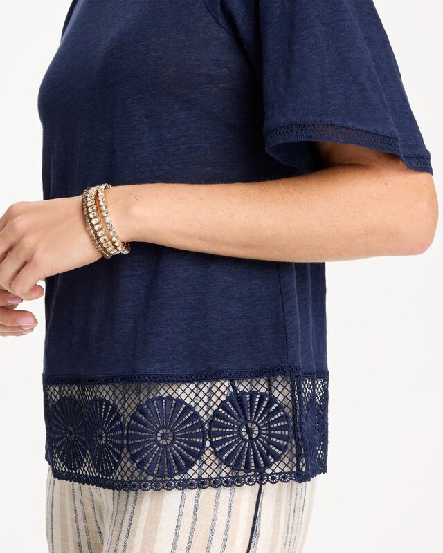 Linen Crochet Tee - image 4